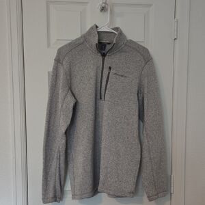 Eddie Bauer Gray Quarter-Zip Fleece
